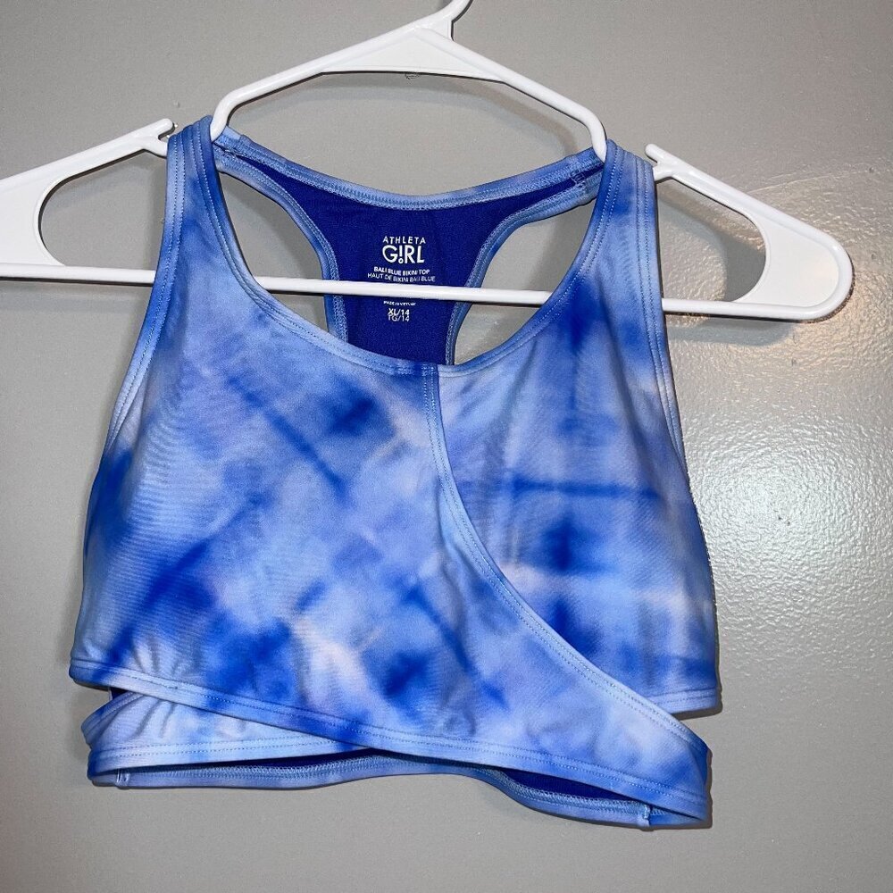 Athleta Girl Bali Blue Bikini Top Size XL/14